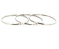 Ben and Jonah Stainless Steel Fancy Set of 3 Bangles with Clear Stones 70mm