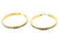 Ben and Jonah Stainless Steel Gold Plated Fancy Hoop Earring with Complete Clear Stone Coverage (35mm)
