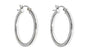 Ladies' Sterling Silver 925 Track Design 35mm Hoop Earrings