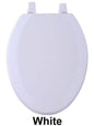 Park Avenue Collection Fantasia 19 Inch White Elongated Wood Toilet Seat