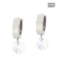 Ben and Jonah Stainless Steel Huggie Base Earring with Hanging Swarovski Elements Crystals
