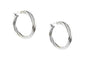 Ladies' Sterling Silver 925 Licorice Twist Design 35mm Hoop Earrings