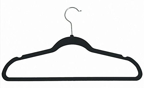 Park Avenue Collection Velvet Anti-Slip Hangers - Black
