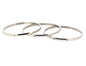 Ben and Jonah Stainless Steel Fancy Set of 3 Bangles with Clear Stones 64mm