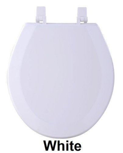 Park Avenue Collection Fantasia 17 Inch White Standard Wood Toilet Seat