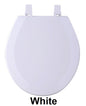 Park Avenue Collection Fantasia 17 Inch White Standard Wood Toilet Seat