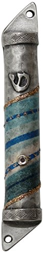 Ultimate Judaica Mezuzah Case Pewter 8cm Ocean
