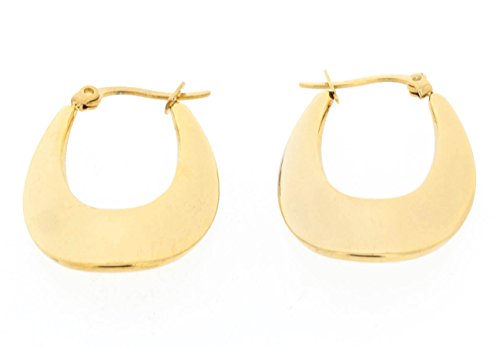 Ben and Jonah Stainless Steel Gold Plated Lucky Horseshoe Shaped Earring (32x24mm)