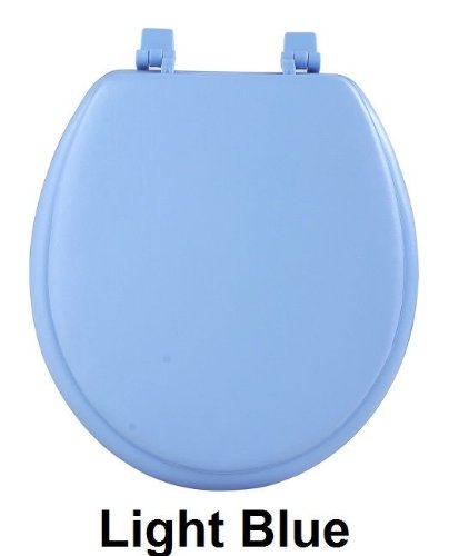Park Avenue Collection Fantasia 17 Inch Light Blue Soft Standard Vinyl Toilet Seat