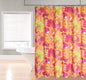 Royal Bath Retro Neon Floral Fantasy Water Repellant Fabric Shower Curtain -70" x 72"