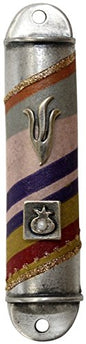 Ultimate Judaica Mezuzah Case Pewter 8cm Purple