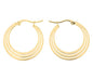 Ben and Jonah Stainless Steel Gold Plated 3 Layered Crescent Hoop Earring