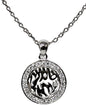Silver Shema Amulet Necklace with Silver Stones - Chain 18 inch  Pendant 1/2 inch D