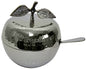 L'Shanah Tovah Happy&Healthy Honey Dish Nickel Hammered 5 inch H With Glass Insert
