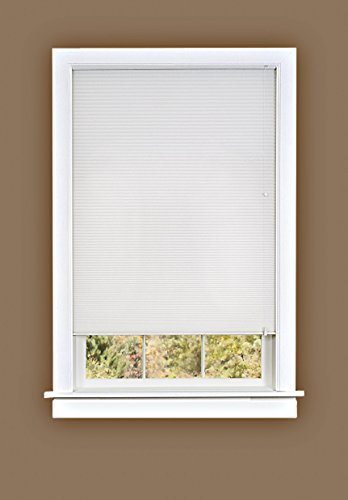 Busy Bee Collection Set of 6 White Honeycomb Cellular Pleated Light Filtering Room Insulating Shades (23 inch  x 64 inch )