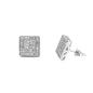 Ben and Jonah 925 Silver Micro Pave 10mm Square Stud Earrings with CZs