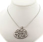 Ben and Jonah Stainless Steel Curbie Design Round Pendant with Stones on Fancy 18 inch  Necklace