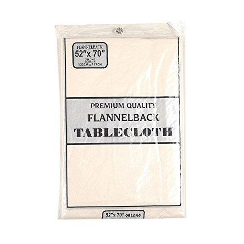 Park Avenue Deluxe Collection Park Avenue Deluxe Collection 52'' x 70'' Vinyl Tablecloth with Polyester Flannel Backing in Ivory