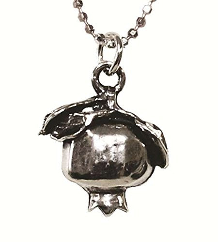 Silver Pomegranate Necklace - Chain 16 inch  Pendant 1/2 inch  X 1/2 inch 