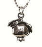 Silver Pomegranate Necklace - Chain 16 inch  Pendant 1/2 inch  X 1/2 inch 