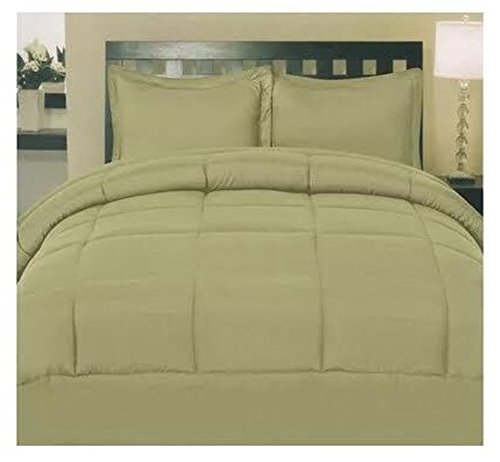 Cozy Home Down Alternative 5 Piece Embossed Comforter Set - Sage (Queen)