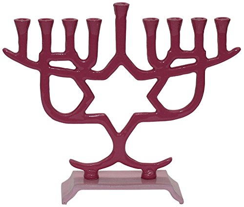 Lamp Lighters Ultimate Judaica Menorah Star 2 Tone Pink 8.5 inch  H