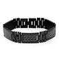 Men's Black IP Stainless Steel Bracelet with Greek Key Design