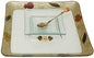 L'Shanah Tovah Happy&Healthy Honey Dish Plate Square Design - Pomegranate - Tray 9.5 inch X9.5 inch  D - Bowl 4.5X4.5 inch 