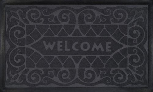 Park Avenue Collection Welcome Mat 18x30 Wrought Iron - Grey