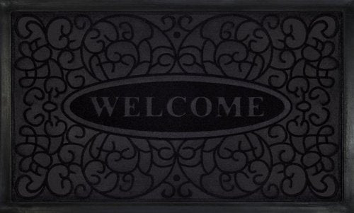 Park Avenue Collection Welcome Mat 18x30 Swirl - Black