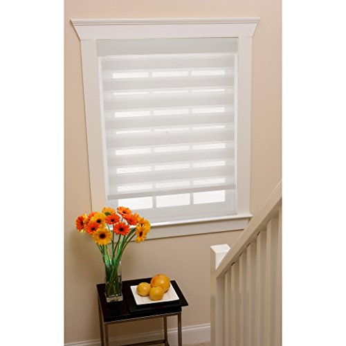 Park Avenue Collection Cordless Celestial Sheer Double Layered Shade 43x72 - White