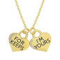 Lady's 18K Gold Plated Alloy 'I'M Yours For Keeps' Heart Pendants with Swarovski Elements