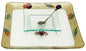 L'Shanah Tovah Happy&Healthy Honey Dish Plate Square Design - Rainbow - Tray 9.5 inch X9.5 inch  D - Bowl 4.5X4.5 inch 