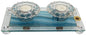 5th Avenue Collection Candle Stick With Tea Light Applique - Ocean Blue - Tray 11  inch  W X 6  inch  L Candlesticks 2  inch  H
