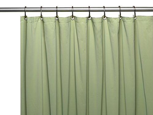 Park Avenue Deluxe Collection Park Avenue Deluxe Collection Premium 4 Gauge Vinyl Shower Curtain Liner w/ Weighted Magnets and Metal Grommets in Sage