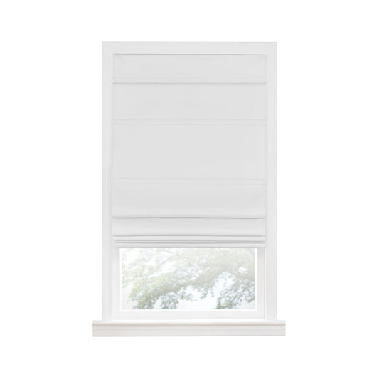 Traditional Elegance Cordless Blackout Roman Layered WIndow Shade 35X64 White