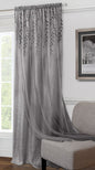 Traditional Elegance Flora Rod Pocket Window Curtain Panel - 42x63 - Grey