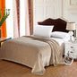 Ben&Jonah Designer Plush Queen Pinestripe Warm Blanket -Beige