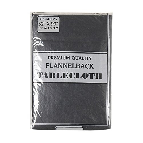 Park Avenue Deluxe Collection Park Avenue Deluxe Collection 52'' x 90'' Vinyl Tablecloth with Polyester Flannel Backing in Black