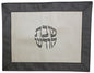 Ben and Jonah Challah Cover Vinyl-Faux Croc Skin Ivory Center with Grey Border