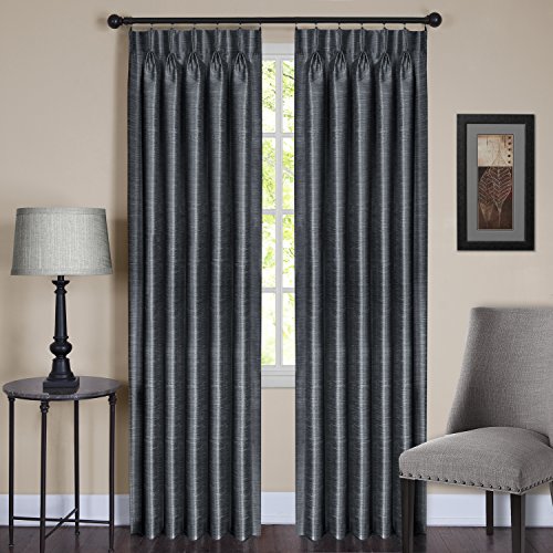 Ben&Jonah Collection Parker Pinch Pleat Window Curtain Panel - 34x63 - Slate