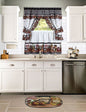 Ben&Jonah Collection Mason Jars Window Curtain Set - 57x36 Tier Pair/57x36 Tailored Topper with attached valance and tiebacks. - Black/White