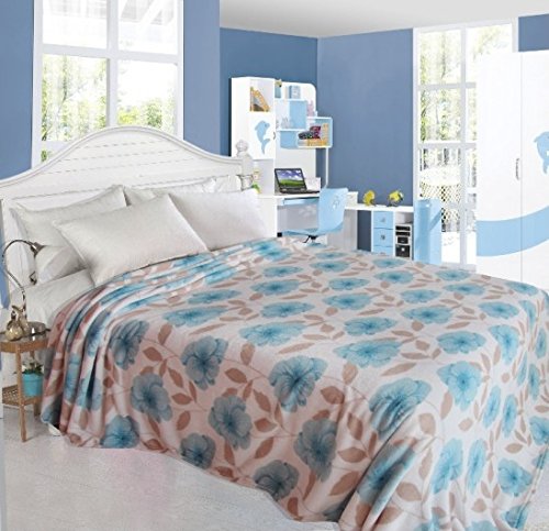 Ben&Jonah Designer Plush King (102 inch  x 86 inch ) Fioana Microplush Blanket - Turquoise