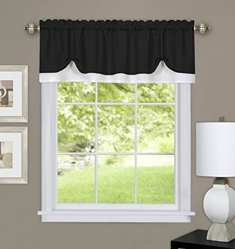 Ben&Jonah Collection Darcy Window Curtain Valance 58x14- Black/White