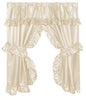 Royal Bath Double Swag Diamond Piqued PEVA non-Toxic Bathroom Window Curtain (70 inch  x 45 inch ) - Ivory
