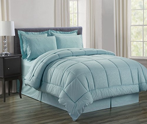 Ben&Jonah Queen Size 8Â Piece Vine Down Alternative Bed N BagÂ  (86 inch  x 86 inch ) - Turquoise