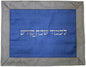 Ben and Jonah Challah Cover Linen- Center Sailor Blue and Grey Border