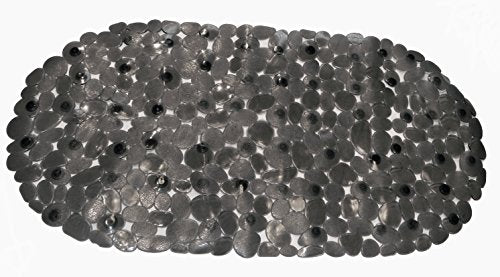 Royal Bath Anti Slip Vinyl Pebbles Bath Tub Mat (14 inch  x 27 inch ) - Black