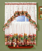 Park Avenue Collection Country Garden Printed Tier and Swag Set - 57x24 Tier Pair/57x30 Swag - Multio