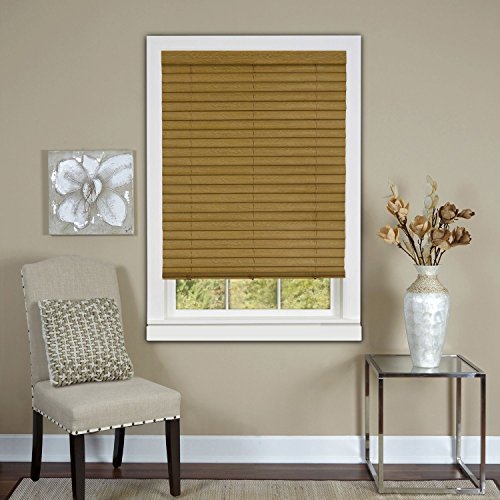 Park Avenue Collection Cordless Luna 2 inch  Vinyl Venetian Blind with 2 in. Valance 39x64 - Woodtone